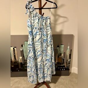 Pea in the Pod maternity one-shoulder floral cotton maxi dress. Great condition.